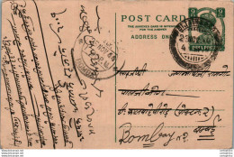 India Postal Stationery George VI 9p To Bombay - Ansichtskarten