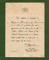 D-UK Autograph Signature FIELD MARSHAL HAROLD R.L. ALEXANDER Second World War - Documents Historiques