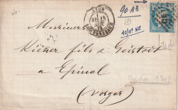 Lettre De Lyon à Epinal LAC - 1849-1876: Periodo Classico