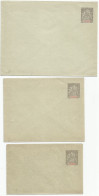 Dahomey Benin Enveloppes Entier En 3 Tailles Différentes Postal Stationery 1900 Type Groupe 15c. - Briefe U. Dokumente