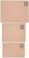 Dahomey Benin Enveloppes Entier En 3 Tailles Différentes Postal Stationery 1900 Type Groupe 25c. - Brieven En Documenten