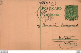 India Postal Stationery 9p To Balotra Jodhpur - Ansichtskarten