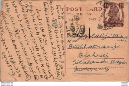 India Postal Stationery George VI 1/2 A To Indore - Ansichtskarten