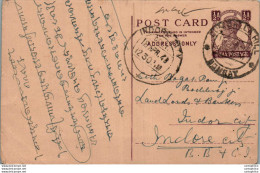 India Postal Stationery George VI 1/2 A To Indore - Ansichtskarten