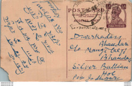 India Postal Stationery George VI 1/2 A - Postkaarten