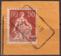 Helvetia Mit Schwert 140, 60 Rp.braunorange/gelblich  BEX        1923 - Gebraucht