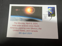 4-5-2024 (4 Z 7) Solar Eclipse (8 April 2024) Planet Earth From Space Stamp - Otros & Sin Clasificación