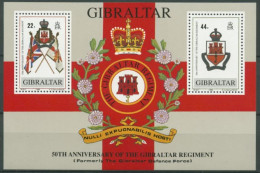 Gibraltar 1989 50 Jahre Regiment Von Gibraltar Block 12 Postfrisch (C30898) - Gibilterra