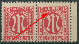 Bizone 1945 Am. Druck Mit Plattenfehler 8x F 30, Papier X Postfrisch (R7537) - Other & Unclassified