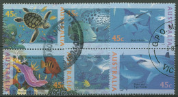 Australien 1995 Unterwasserwelt Fische Hai Schildkröte 1505/10 Gestempelt - Used Stamps