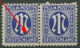 Bizone 1945 Am. Druck Mit Plattenfehler 9x F 67, Papier X Postfrisch (R7593) - Nuevos