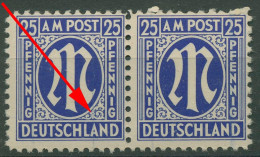 Bizone 1945 Am. Druck Mit Plattenfehler 9x F 67, Papier X Postfrisch (R7593) - Other & Unclassified