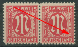 Bizone 1945 Am. Druck Mit Plattenfehler 8x F 16, Papier X Postfrisch (R7531) - Other & Unclassified