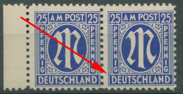 Bizone 1945 Am. Druck Mit Plattenfehler 9x F 72 A, Papier X Postfrisch (R7597) - Nuevos