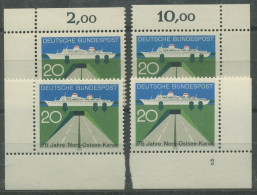 Bund 1970 75 Jahre Nord-Ostsee Kanal 628 Alle 4 Ecken Postfrisch (E217) - Ungebraucht