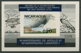 Nicaragua 1980 Luftfahrt Zeppelin Alphabetisierung Block 131 Ba Postfr. (C94380) - Nicaragua