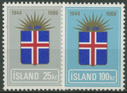 Island 1969 25 Jahre Republik Nationalflagge 430/31 Postfrisch - Nuovi