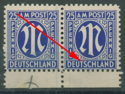 Bizone 1945 Am. Druck Mit Plattenfehler 9x F 93, Papier X Postfrisch (R7602) - Nuevos