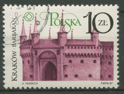 Polen 1987 Krakauer Baudenkmäler Barbakan 3103 Gestempelt - Used Stamps