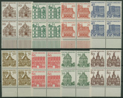 Bund 1964/65 Bauwerke Klein Bogenmarken 454/61 4er-Block Unterrand Postfrisch - Nuovi