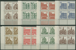 Bund 1964/65 Bauwerke Klein Bogenmarken 454/61 4er-Block Ecke 3 Postfrisch - Nuovi