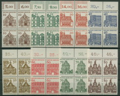 Bund 1964/65 Bauwerke Klein Bogenmarken 454/61 4er-Block Oberrand Postfrisch - Nuevos