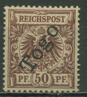 Togo 1897 Krone/Adler Mit Aufdruck 6 Mit Falz - Togo