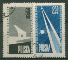 Polen 1958 Geophysikalisches Jahr Eisbär Satellit 1061/62 Gestempelt - Gebruikt