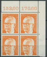 Bund 1972/73 Heinemann 731 4er-Block Ecke 2 Postfrisch - Unused Stamps