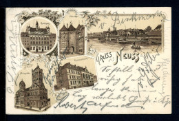 AK Neuss 1897 Rathaus, Münster, Gymnasium, Obertor, Hafen (PK0253 - Autres & Non Classés