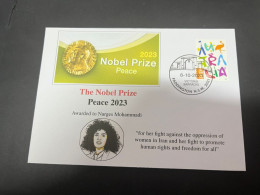4-5-2024 (4 Z 7) 2023 Nobel Prizes Laureates (1 Cover) Peace Prize - Nobelprijs