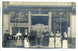 Carte Photo 90  BELFORT - Café Restaurant De L'Étoile Bleue - (33 Faubourg Des Ancêtres) - Animation; Cycliste - Belfort - Ville