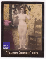 Loria -Cigarettes Guijarro 1910 Photo Femme Sexy Lady Pin-up Woman Nue Nude Nu Seins Nus Vintage Alger Artiste A62-11 - Otras Marcas