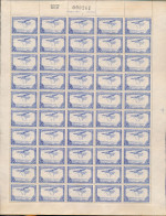 BELGIAN CONGO AIR 1934 ISSUE COB PA11  PLATE 1/2 SHEET MNH - Hojas Completas