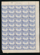 BELGIAN CONGO AIR 1934 ISSUE COB PA11  PLATE 3 SHEET MNH - Full Sheets