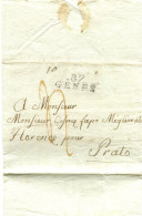 A170 - Lettera Senza Testo Da Genova A Prato Con Timbro Napoleleonico Dipartimento 87 - 1. ...-1850 Prephilately