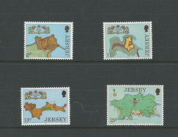 JERSEY - 1980 - MNH/** 222-225, Mi 212-215. Fortresses 3 -  RARE Avec Feuillet Explicatif - Jersey