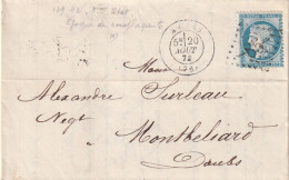 Lettre De Amiens à Montbéliard LAC - 1849-1876: Classic Period