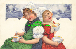 R600716 Girls. National Costumes. Drinking Tea. P. F. B. Serie 6523 - Monde