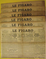 6 N° Le Figaro De 1945. Brisson De Gaulle Montgomery Syrie Liban Churchill Bidault Billoux Procès Pétain Japon Chine - Altri & Non Classificati