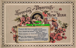 R601091 Happiness And Prosperity In New Year. A Bright New Year Each Hour Filled - Welt