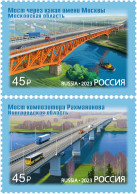 RUSSIA - 2023 - SET OF 2 STAMPS MNH ** - Architectural Structures. Bridges - Unused Stamps