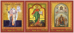 RUSSIA - 2023 - BLOCK OF 3 STAMPS MNH ** - Icons Of The Moscow Kremlin - Ungebraucht