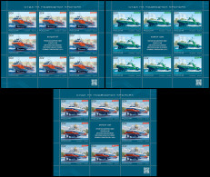 RUSSIA - 2023 - SET OF 3 M/S MNH ** - Hydrofoil Vessels Of The New Generation - Unused Stamps