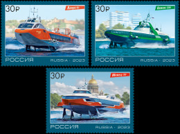 RUSSIA - 2023 - SET OF 3 STAMPS MNH ** - Hydrofoil Vessels Of The New Generation - Unused Stamps
