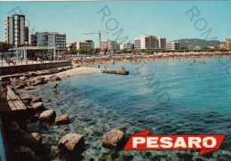 CARTOLINA  C10 PESARO,MARCHE-RIVIERA ADRIATICA-SPIAGGIA DI PONENTE-ALBERGHI-MARE,VACANZA,BELLA ITALIA,VIAGGIATA 1971 - Pesaro