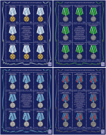 RUSSIA - 2023 - SET OF  M/SHEETS MNH ** - State Awards Of The RF. Medals - Unused Stamps