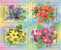 RUSSIA - 2023 - BLOCK OF 4 STAMPS MNH ** - Primrose Family - Unused Stamps