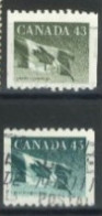 CANADA - 1989, CANADIAN FLAG STAMPS SET OF 2, USED. - Gebraucht