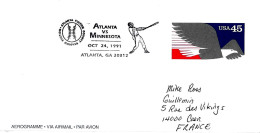 USA - 1991 ATLANTA Atlanta Vs Minnesota Baseball (battitore Batter) Su Aerogramma - 6085 - Base-Ball